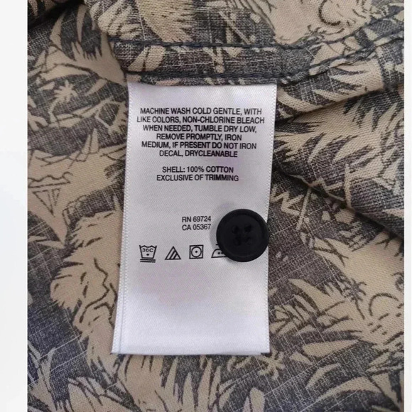 Columbia Button  Down Short Sleeve Black Tan Shirt Size XL - Picture 5 of 9